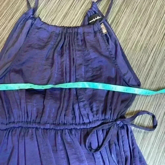 Wendy Bellissimo Blue Elastic Waist Tie Halter Neck Maternity Maxi Dress Size S - Picture 10 of 13